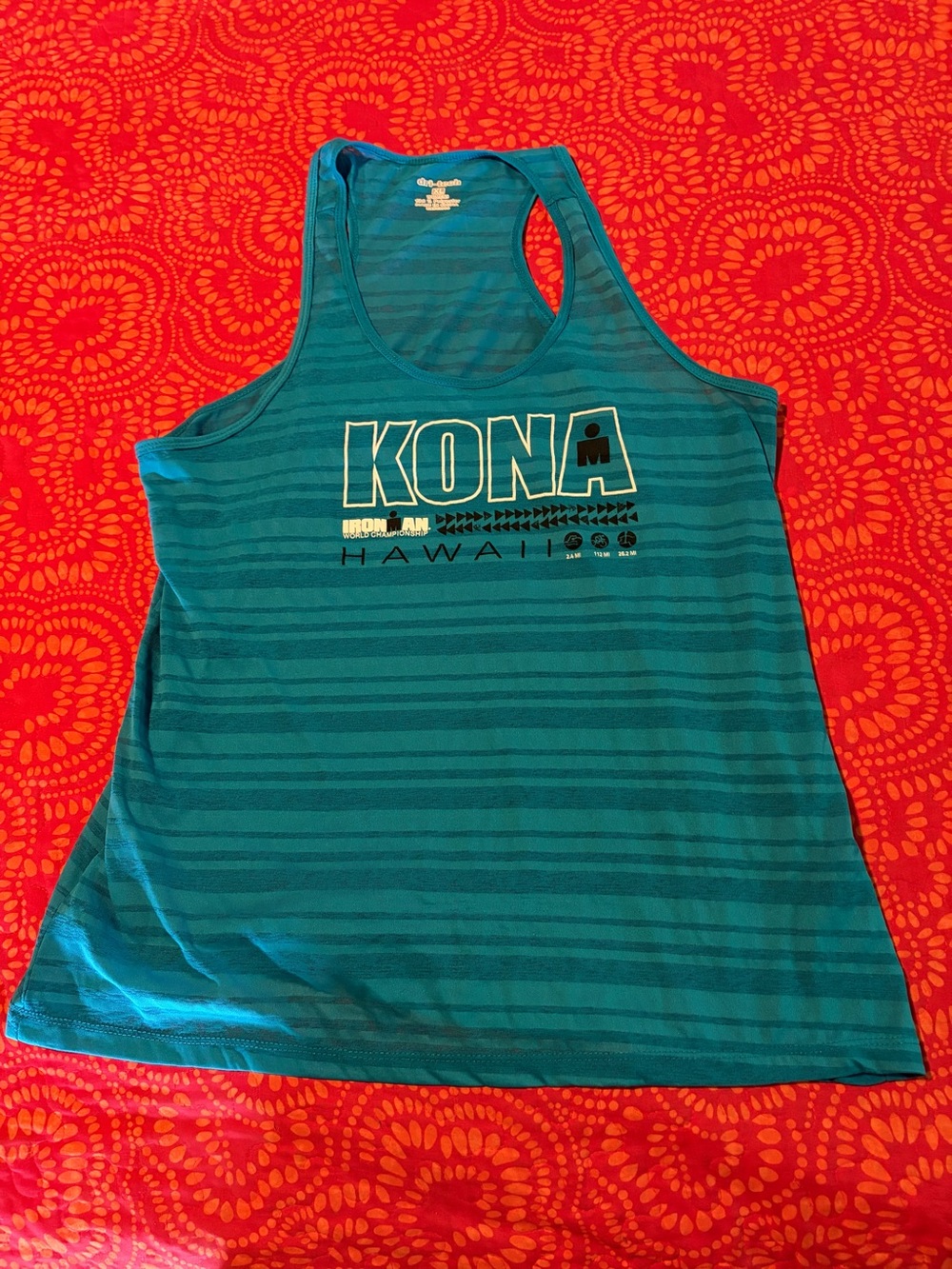 Hawaii Women's XL Teal Racerback Kona Ironman Tank Top